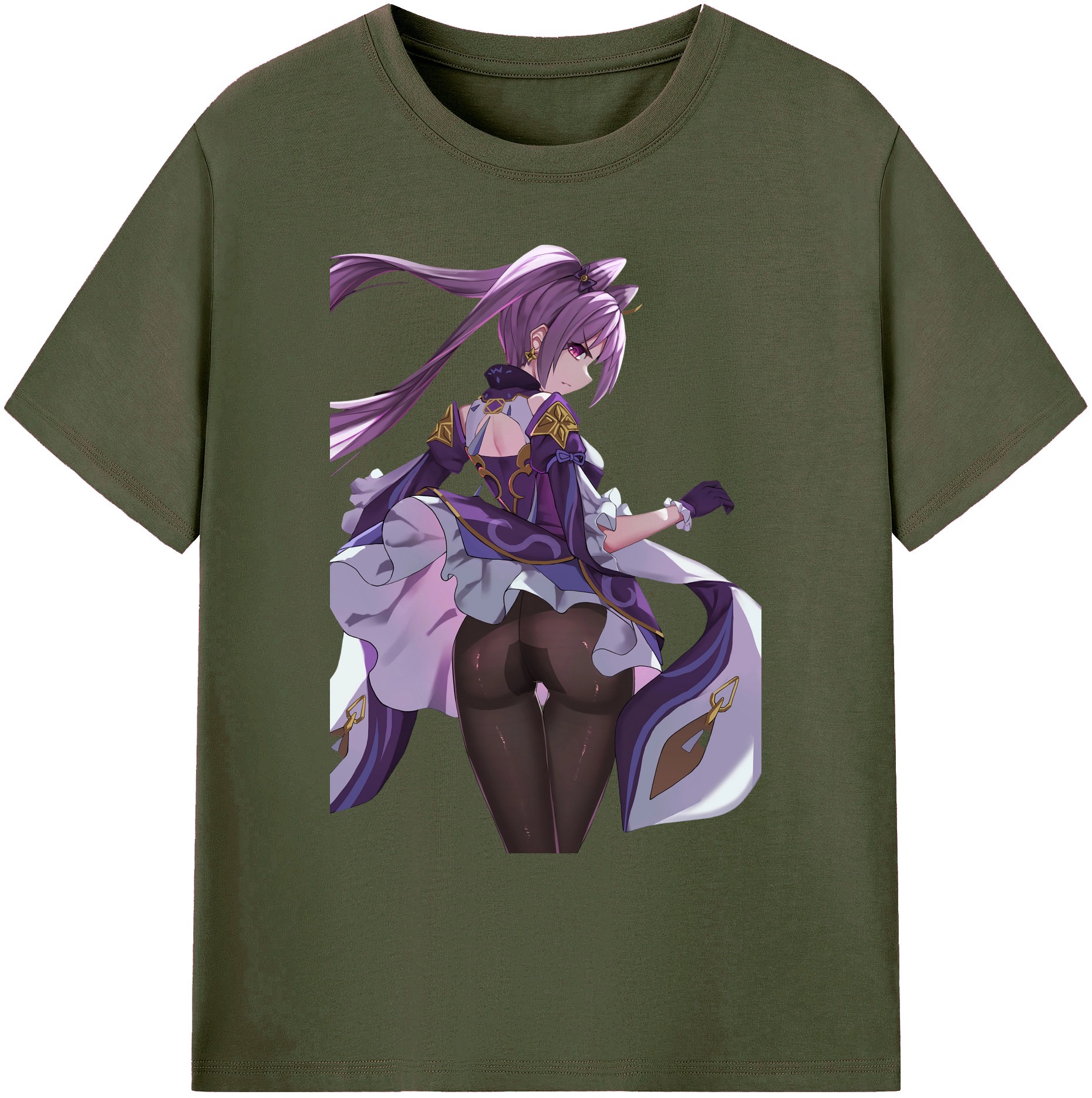 げんし神 刻晴 こくせい genshin Kokusei 綿100％ メンズ半袖Tシャツ｜肌触りやわらか＆通気性